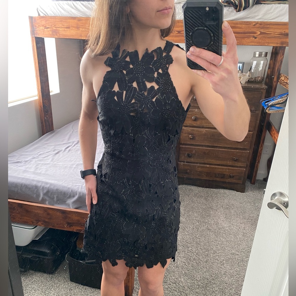 Lace-Floral Cocktail Dress